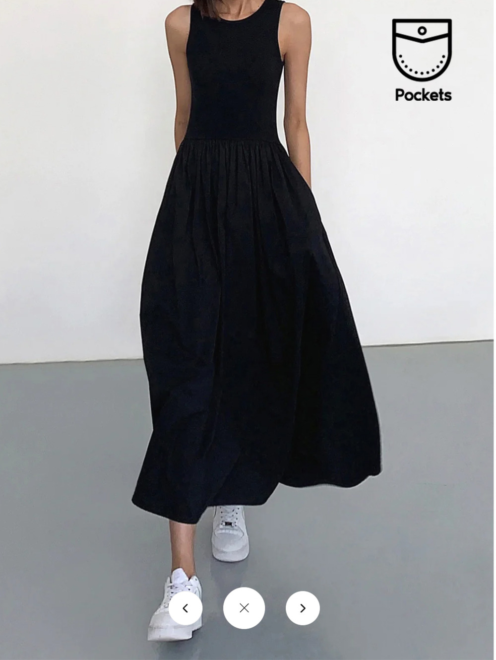 NWT Commense Leisure Crew Neck Long Dress Sz S